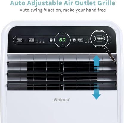 Portable Air Conditioner 12000 BTU with Dehumidifier and Fan Modes, Remote Control, 24h Timer, Window Kit