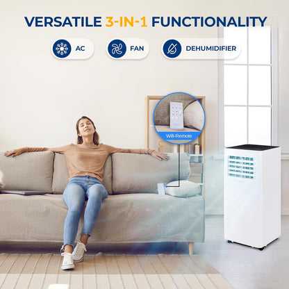 Portable Air Conditioner 10000 BTU with Dehumidifier, WiFi App Control, Remote, Window Kit